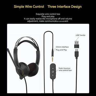 NUROUM Wired Headset AI-based Noise Cancelling USB/Type-C Headset With Microphone,PC Headphone For Pc Laptop With Microphone S67633bf9a7dd4060bfa2acc24e5c32a6W Amrit Store