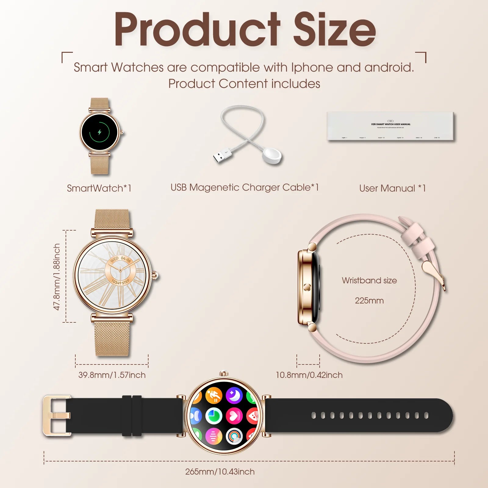 Women's Smart Watch, 1.2-inch (approximately 3.2cm) Fitness Tracker Watch With Wireless Calling And Multiple Sports Modes S718f938d47304be39143c98874da0988S Red, White and Blue Products Store