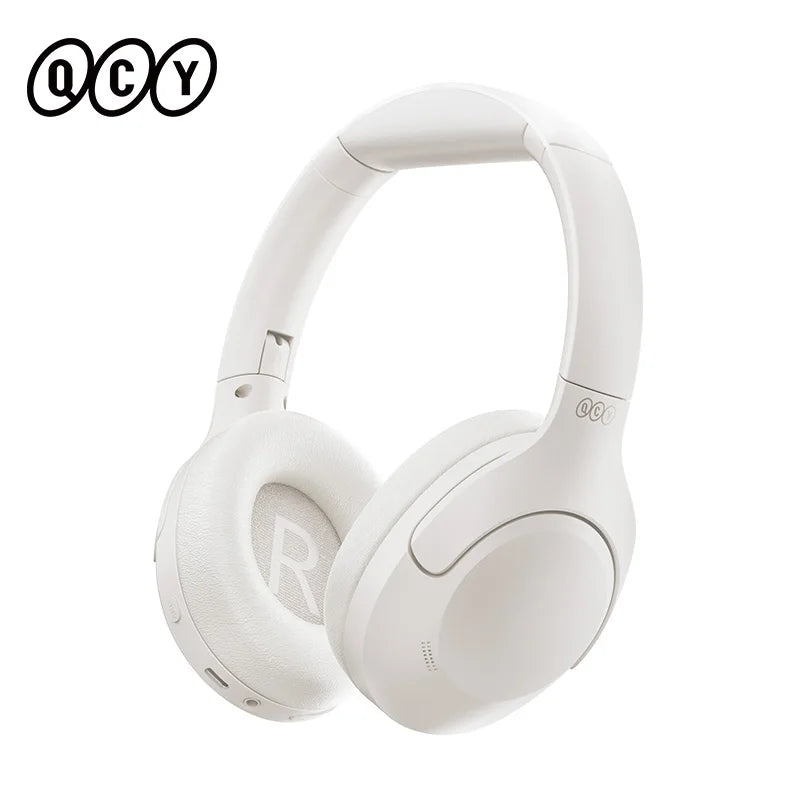 QCY H3 Lite ANC Wireless Headphones Active Noise Cancelling Over Ear Headset Bluetooth 5.3 Earphones 40mm Driver HiFi Sound 60H White S73da1ec8b0c74c33b5cd755053909f23A Amrit Store