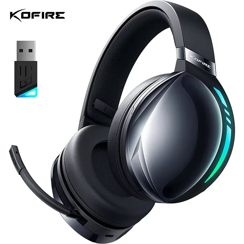 Kofire UG-06 Gaming Headset Low Latency 2.4G Bluetooth Wireless Headphones with Mic RGB Gradient Light Wired for PC PS5 Switch Black S742a215533fe45069353a0406beb1aaa9 Amrit Store