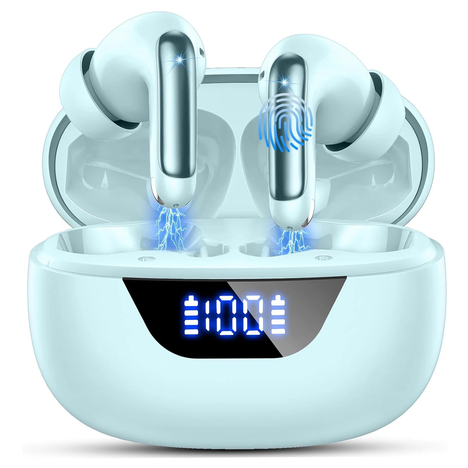 Wireless Headphones,Bluetooth 5.3 Stereo Earphones in Ear with 4 ENC Mic Clear Calls,Noise Cancelling Ear Buds,48H battery life. Green S769f1f9578844ffeaf952926d9af380aj Amrit Store