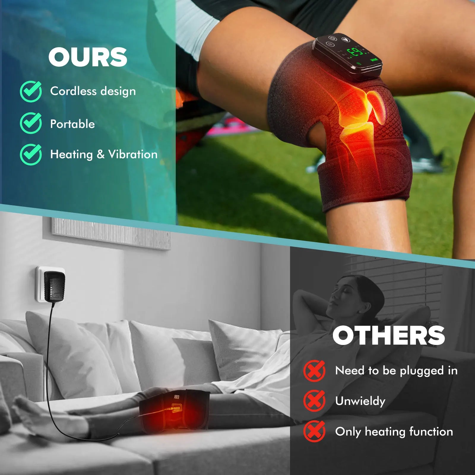 Intelligent Electric Heating Knee Protection Massage Warm Compress Joint Protection Neck Shoulder Knee Vibration Device S7e55bcfaf8954fe48ed685c367e7f99cs Red, White and Blue Products Store