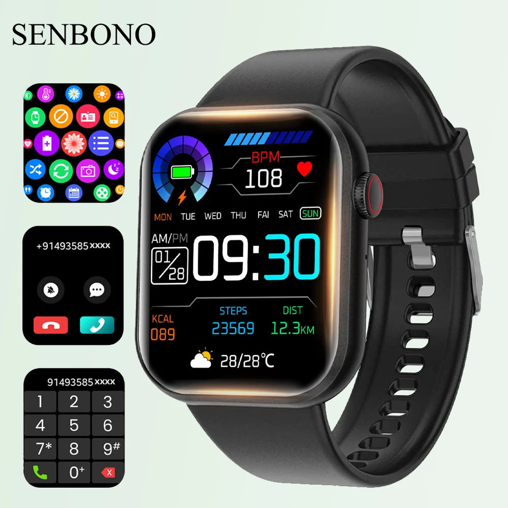 SENBONO Life3 Women Smart Watch Bluetooth Dials Call Health Monitor Watch Sport Waterproof Smartwatch Women for IOS Android black United States S7ff211ea230a45499283e1d605e28f3dN Red, White and Blue Products Store