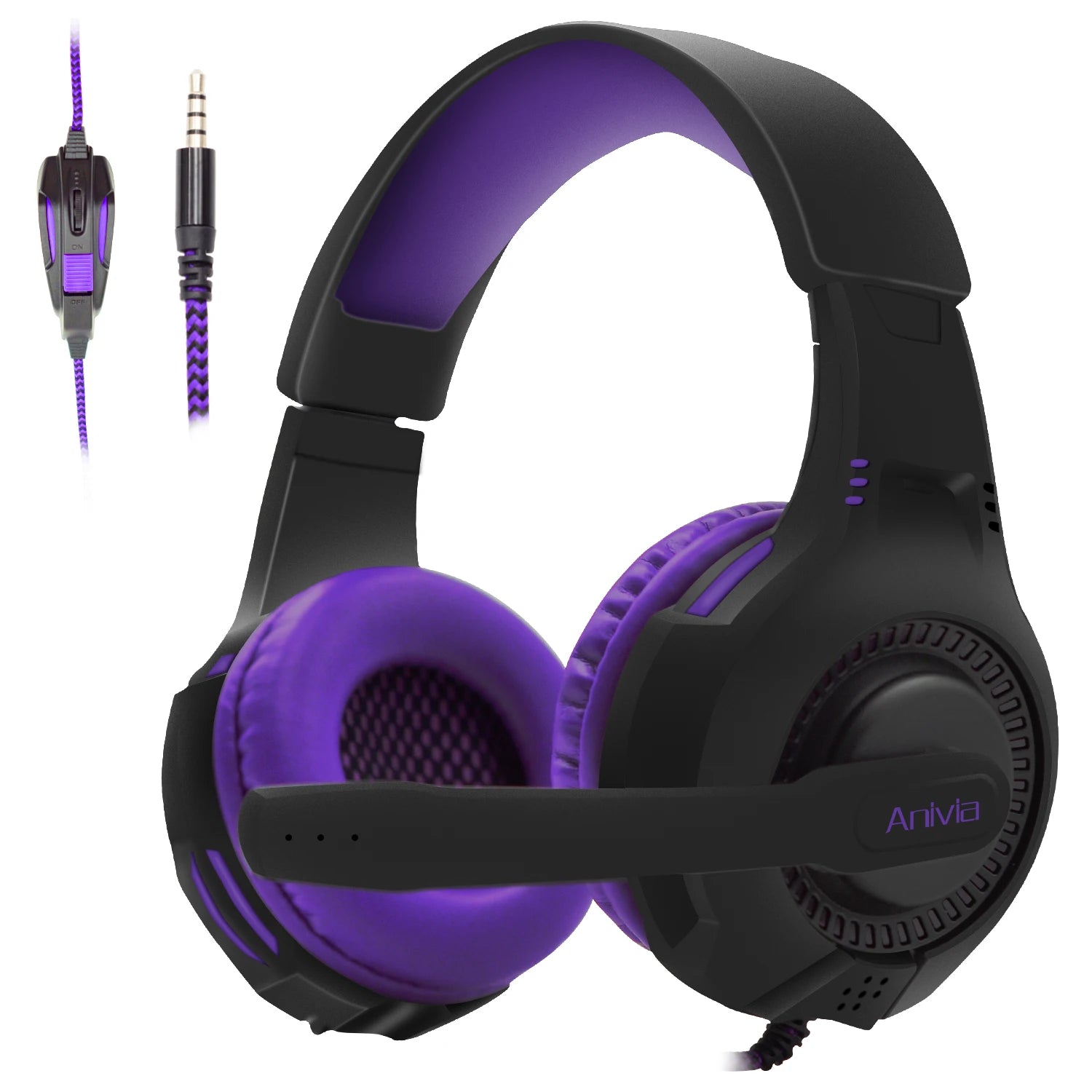 Wired Gaming Headset with Mic Noise Isolating Over-Ear, PC/PS4/PS5/Xbox Compatible, Volume Control, 3.5mm Audio Jack AH68purple United States S811a91160d74410997c40b09661c24c7q Amrit Store