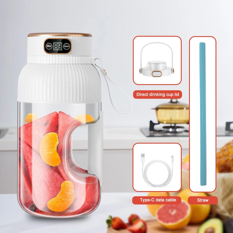 1000ML Portable Juicer Blender Fruit Juicer USB Charging Lemon Orange Fruit Juicing Cup Smoothie Blender Machine Kitchen Tools S814929facd84473da7220bc916e94f67E Amrit Store