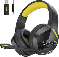 BINNUNE BW01 Wireless Gaming Headset with Mic for PC PS4 PS5 2.4G Bluetooth USB Gamer Headphones with Mic for Laptop Computer Yellow S8222732f5d9049e2a456a5de6da2afa6d Amrit Store