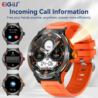 EIGIIS Smart Watch 3ATM Waterproof 1.53" KT76 Men Sport With Compass And LED Flashlight Heart Rate Sleep Analysis Bluetooth Call S83360cd0355242a29121378767f4b12ep Red, White and Blue Products Store