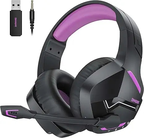 BINNUNE BW01 Wireless Gaming Headset with Mic for PC PS4 PS5 2.4G Bluetooth USB Gamer Headphones with Mic for Laptop Computer PURPLE S8633d8b95ca24a11b7dfd7ffef5ddfc0d Amrit Store