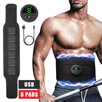 EMS Waist Abdominal Trainer Belt USB Recharge Muscle Stimulator Abs Fat Burn Body Slimming Weight Loss Fitness Massage S8706cd1fa36145dc8939eedaa5af1c7aW Red, White and Blue Products Store