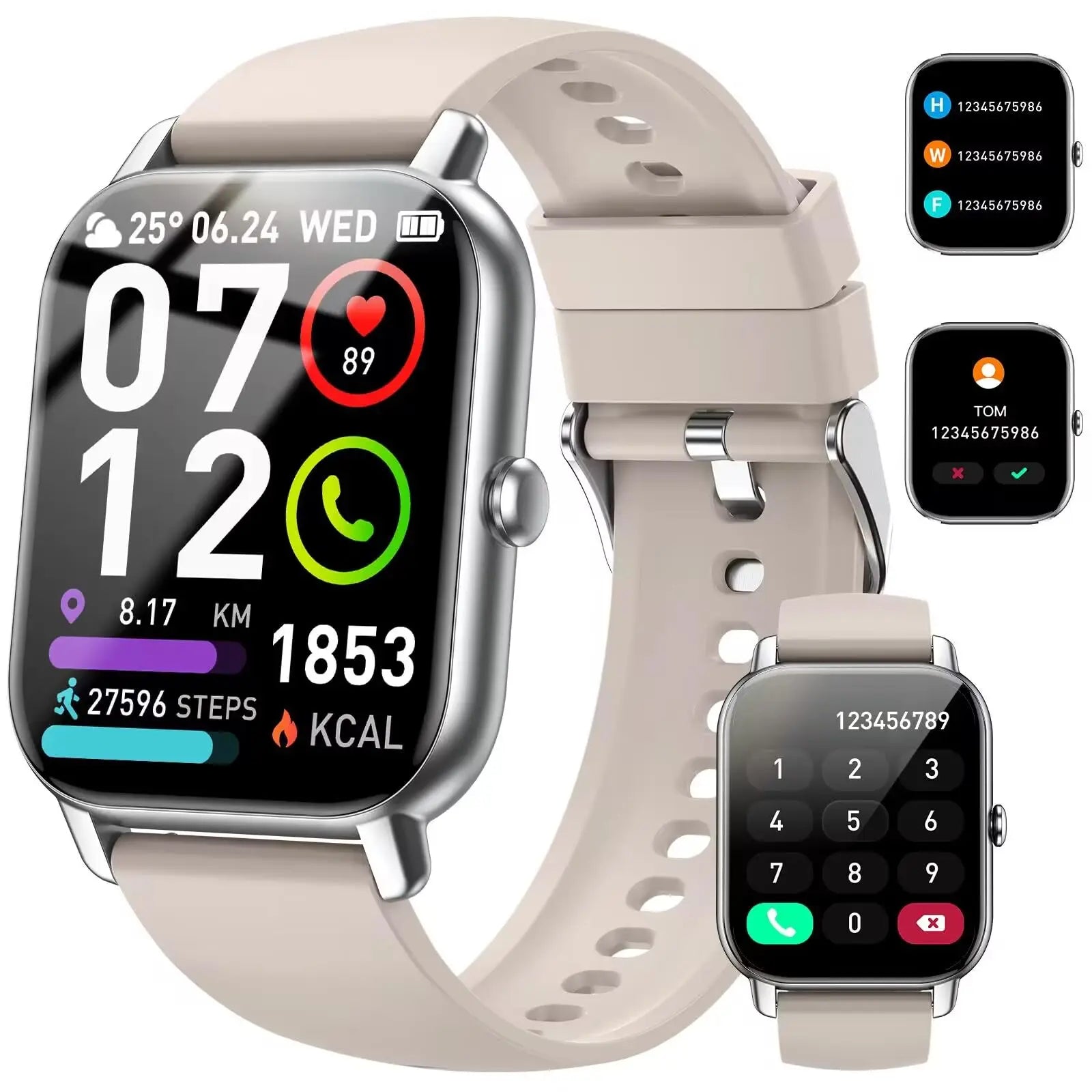 Smart Watch, 1.85" Smartwatch for IP68 Waterproof, 110+ Sport Modes, Fitness Activity Tracker, Heart Rate Sleep Monitor. Starlight Colour S8bb24bf5c7774f06a3032c86236fe927P Red, White and Blue Products Store