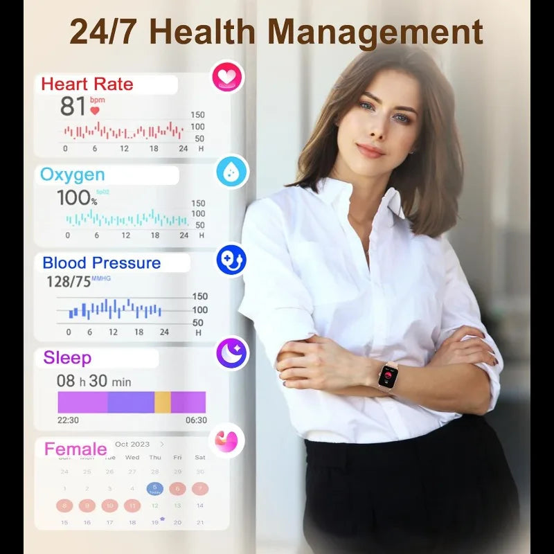 Smart Watch Fitness Tracker - Advanced Wireless Calling, Music Player, Health & Fitness Monitor with Heart Rate, Blood Oxygen S8e460578221545c18e42c76c0db3a453i Red, White and Blue Products Store