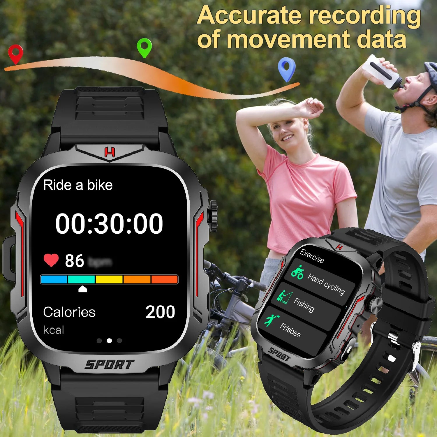 Flashlight Smart Watch for Men/Women, 1.96'' Screen Fitness Tracker with Long Battery Life/ AI Voice Assistant/ Bluetooth Call S9123cda1257f418a9e6251bc9712b5afz Red, White and Blue Products Store