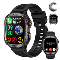 Strong Flashlight Smart Watch for Men/Women, 1.96'' Screen Fitness Tracker with AI Voice Assistant/ Bluetooth Call/ 100+Sports Black silicone S919ac9a7e8ef48749fa5ab53032e1ba3k Red, White and Blue Products Store