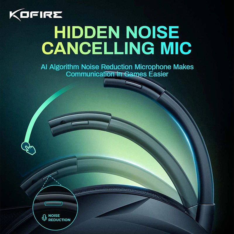 Kofire UG-06 Gaming Headset Low Latency 2.4G Bluetooth Wireless Headphones with Mic RGB Gradient Light Wired for PC PS5 Switch S941ab01ddf5a43de8de40628e4e8ed1ds Amrit Store
