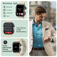 AI Voice Assistant Smart Watch, 1.96'' HD Screen Activity Trackers with 100+Sports/ Bluetooth Call/ SMS Alerts/ Flashlight S95807707ab5440b0a62e59bf83dc6249e Red, White and Blue Products Store