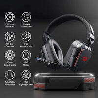 Redragon H868 3-Mode Wireless RGB Gaming Headset 7.1 Surround Sound 40 mm Drivers Noise-canceling Microphone Over-Ear Headphones S972f2645455745e89130af5115a3c7d9W Amrit Store