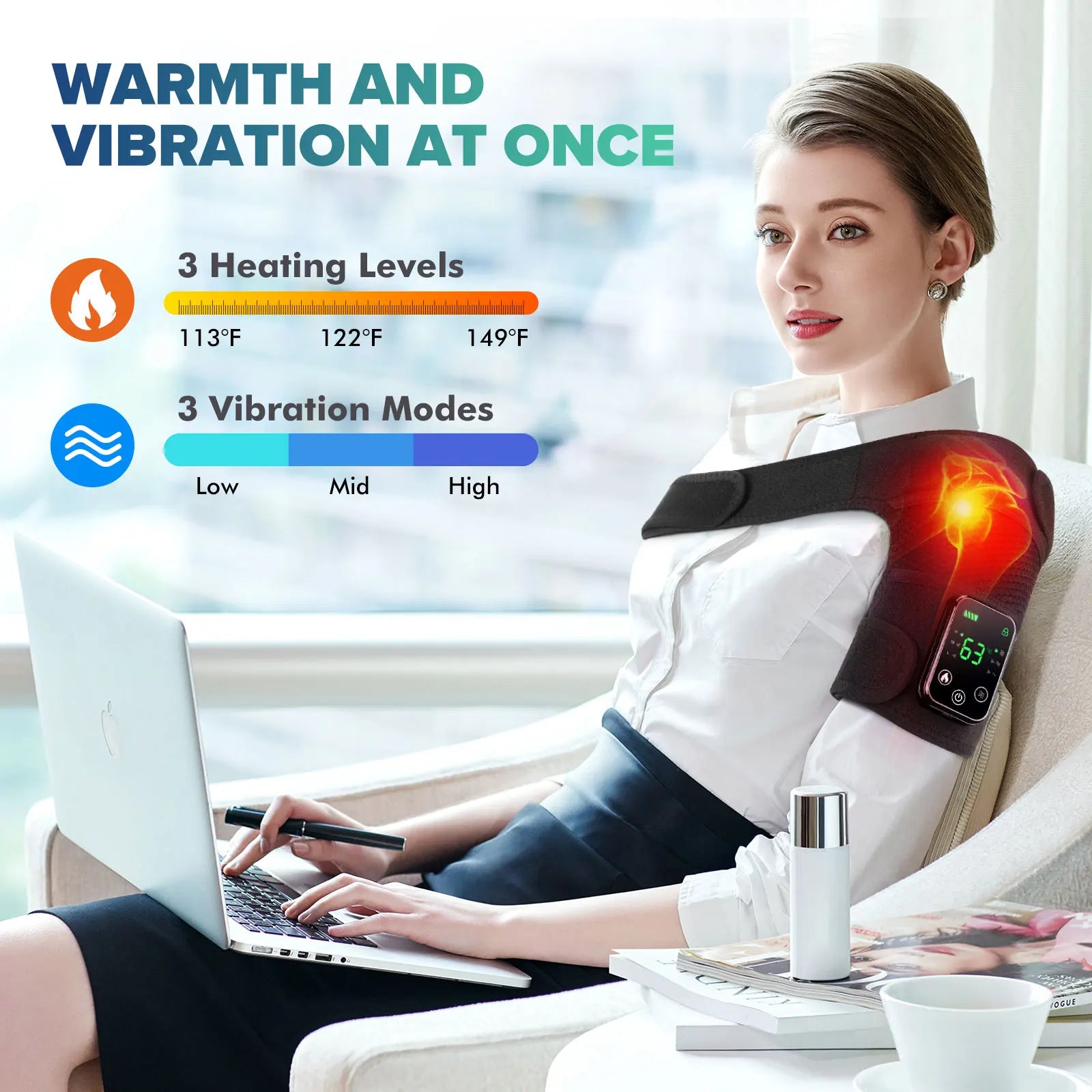 Intelligent Electric Heating Knee Protection Massage Warm Compress Joint Protection Neck Shoulder Knee Vibration Device S973c253bbda0458a8c1f93964973ec66E Red, White and Blue Products Store