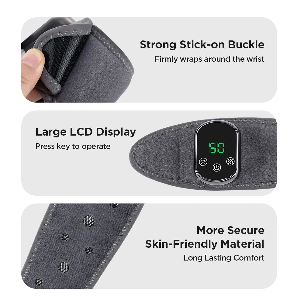 Electric Hand Wrist Massager 5 Levels Hot Compress 3 Levels Vibration Massage Wrist Guard Band Rechargeable Heating Wristband S982f65d7d9504bc9ac6957254fbe5fe0L Red, White and Blue Products Store