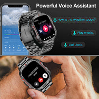 Strong Flashlight Smart Watch for Men/Women, 1.96'' Screen Fitness Tracker with AI Voice Assistant/ Bluetooth Call/ 100+Sports S9912d6d00cf741d5ad36a0f7c0f3cae6L Red, White and Blue Products Store