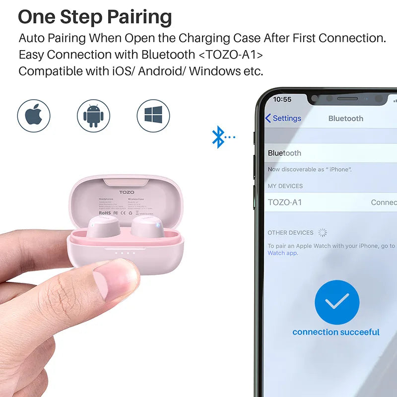 Refurbished TOZO TWS Earbuds in-Ear Wireless Bluetooth Headsets with With Mic Touch Control Sport Waterproof for Iphone Android S9a9ee23a82104365bb8e891b6bf6bdecT Amrit Store