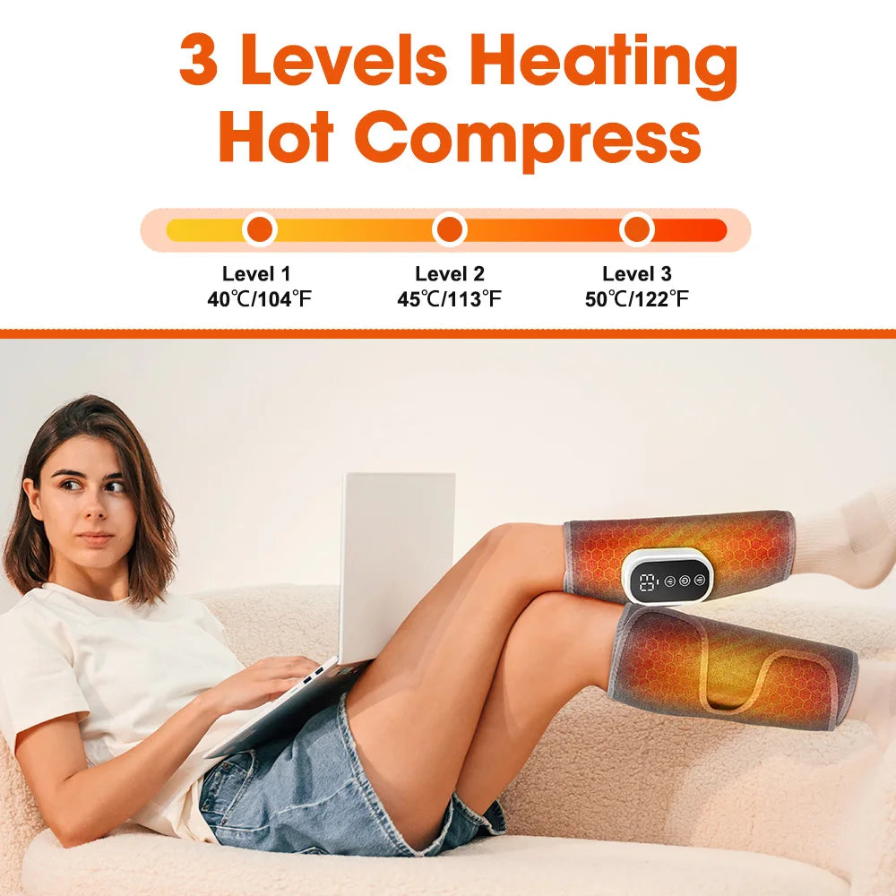 360° Air Pressure Heating Calf Massager Wireless Leg Massage 3 Mode Airbag Compresstion Relax Foot Calf Muscle Relieve Fatigue S9b950772487c48498f961f1755bccde5p Red, White and Blue Products Store