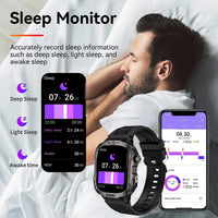 Strong Flashlight Smart Watch for Men/Women, 1.96'' Screen Fitness Tracker with AI Voice Assistant/ Bluetooth Call/ 100+Sports S9ba18030aa144bf58891a85d91ea7457Y Red, White and Blue Products Store