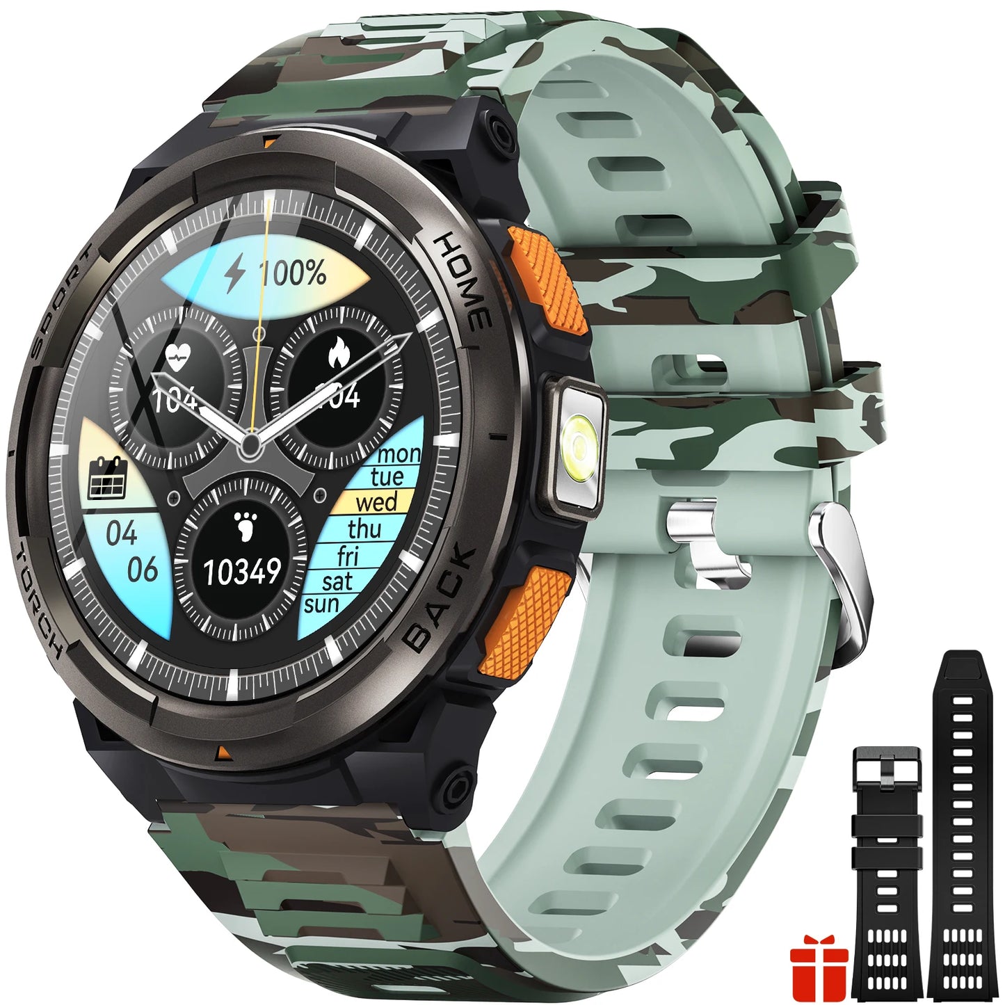 EIGIIS 1.45 Inch Smart Watch KE5 3ATM Waterproof Original Design Sports Watch With Compass And Altitude Barometer LED Flashlight KE5-CGN United States Sa0d70652778c40c69022ed7a0a24356b7 Red, White and Blue Products Store
