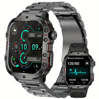 AI Voice Assistant Smart Watch, 1.96'' HD Screen Activity Trackers with 100+Sports/ Bluetooth Call/ SMS Alerts/ Flashlight Black steel Sa2379249e038441c836a3f2f876df659q Red, White and Blue Products Store