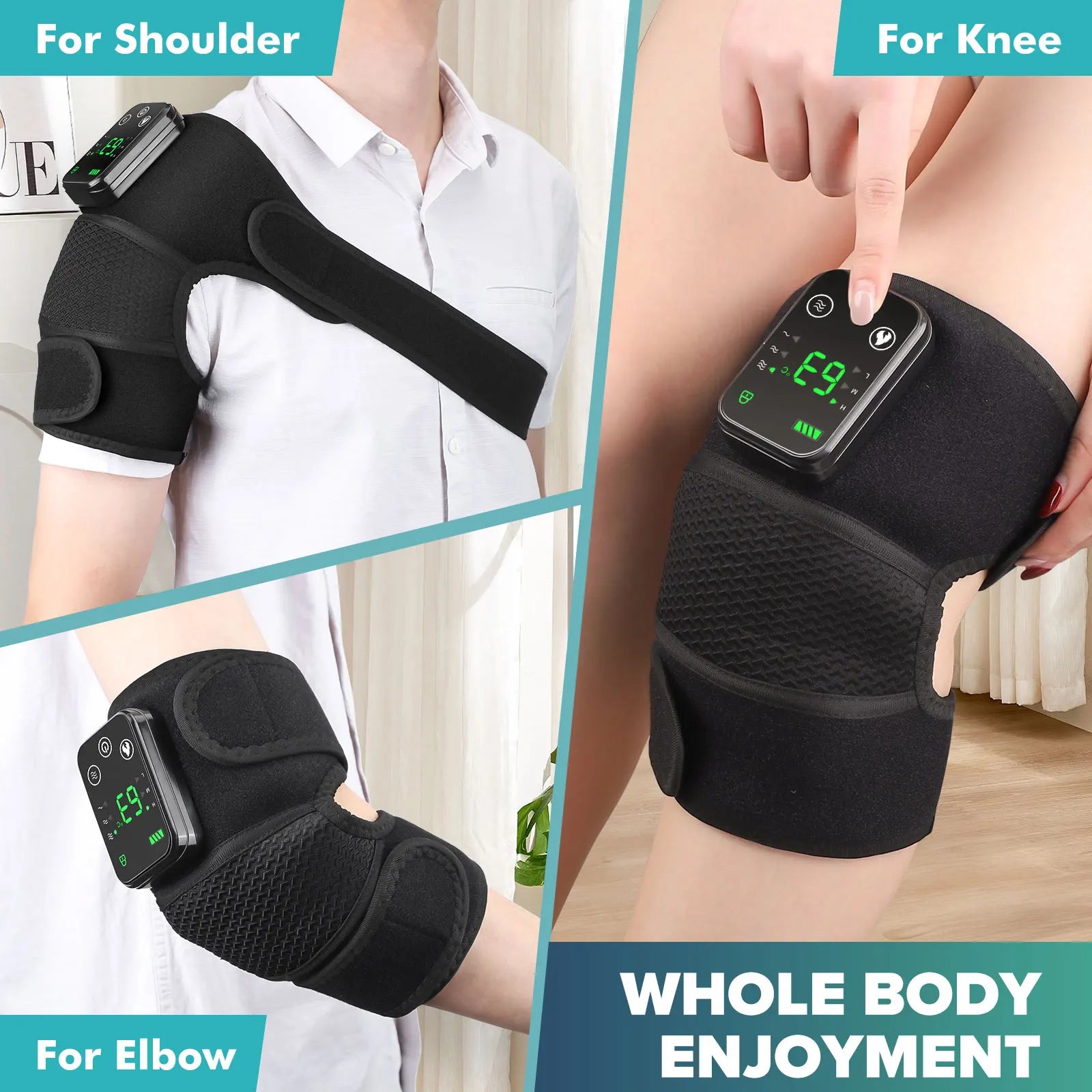 Intelligent Electric Heating Knee Protection Massage Warm Compress Joint Protection Neck Shoulder Knee Vibration Device Sa68aedef9f16483481df20aba97ae68bZ Red, White and Blue Products Store