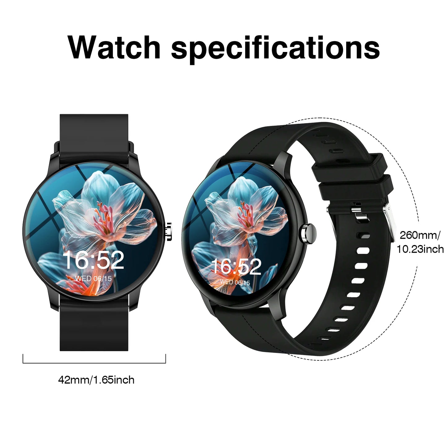 2025 Smart Watch for Men Women Round HD Screen: Long Battery Life (180mAh) Fitness Tracker Step Counter Distance & Alarm Clock Sa6cb8c331a154a128b94bc23711283f9o Red, White and Blue Products Store