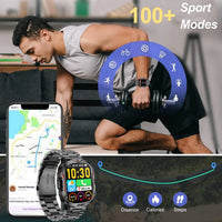 Strong Flashlight Smart Watch for Men/Women, 1.96'' Screen Fitness Tracker with AI Voice Assistant/ Bluetooth Call/ 100+Sports Sa7b58192252240018e701fec79ee4282k Red, White and Blue Products Store