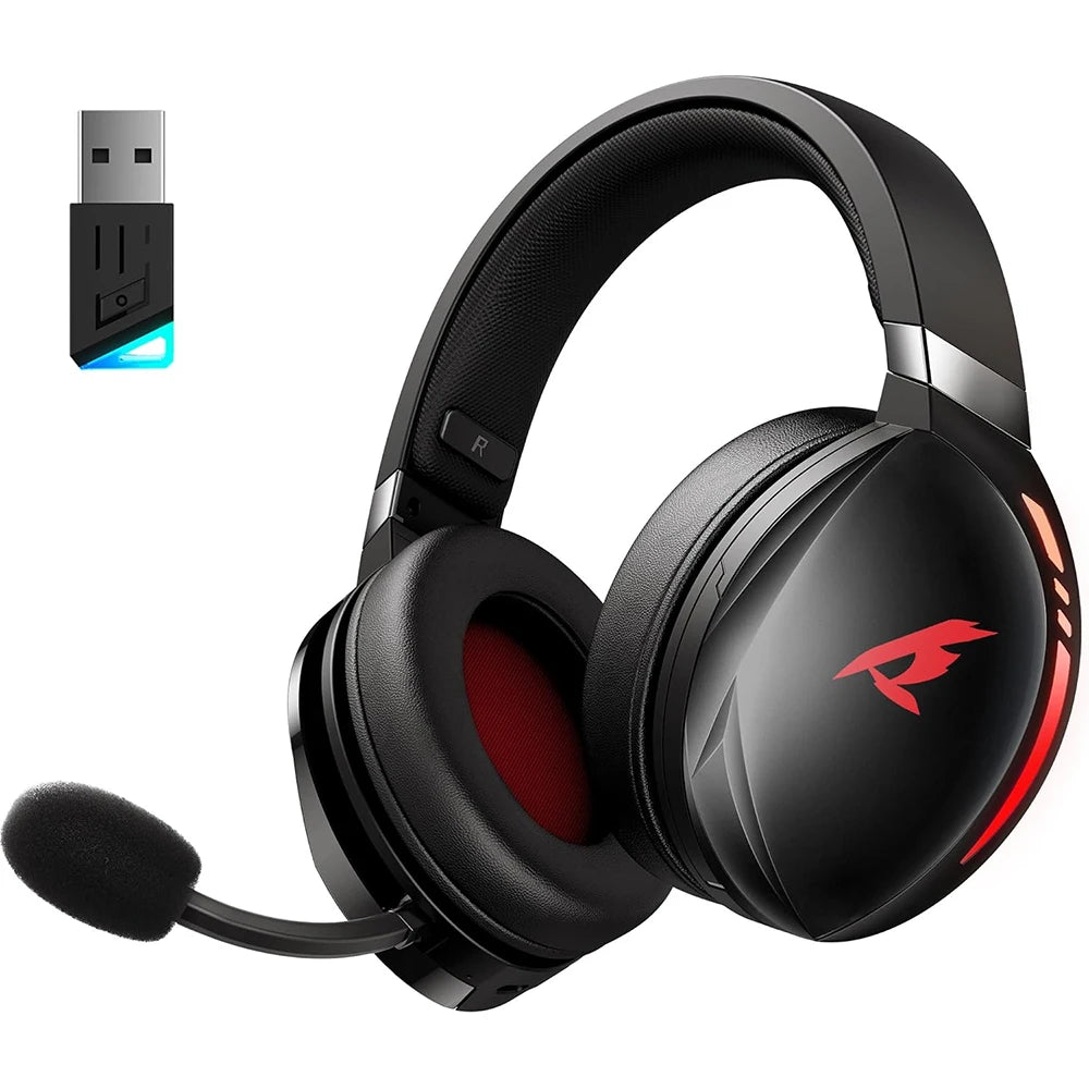 Kofire UG-06 Gaming Headset Low Latency 2.4G Bluetooth Wireless Headphones with Mic RGB Gradient Light Wired for PC PS5 Switch Black-Red Sa80fe8bf363d4dcf8ccaf4f33ec42e87a Amrit Store