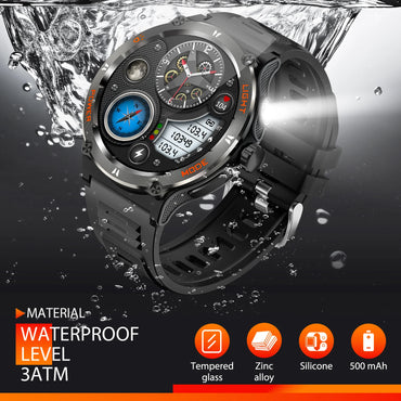 EIGIIS Smart Watch 3ATM Waterproof 1.53" KT76 Men Sport With Compass And LED Flashlight Heart Rate Sleep Analysis Bluetooth Call Sab54cc9ea96149608b256d6aeb2a5db3Z Red, White and Blue Products Store