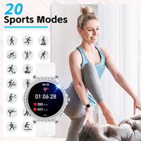 LaNikar Smart Watch for Women Smartwatch Fitness Tracker Watch with Heart Rate/Sleep Monitor/Pedometer for iPhone Android Phones Saed7f9a4239a4ed79c0f155c43c564b8J Red, White and Blue Products Store