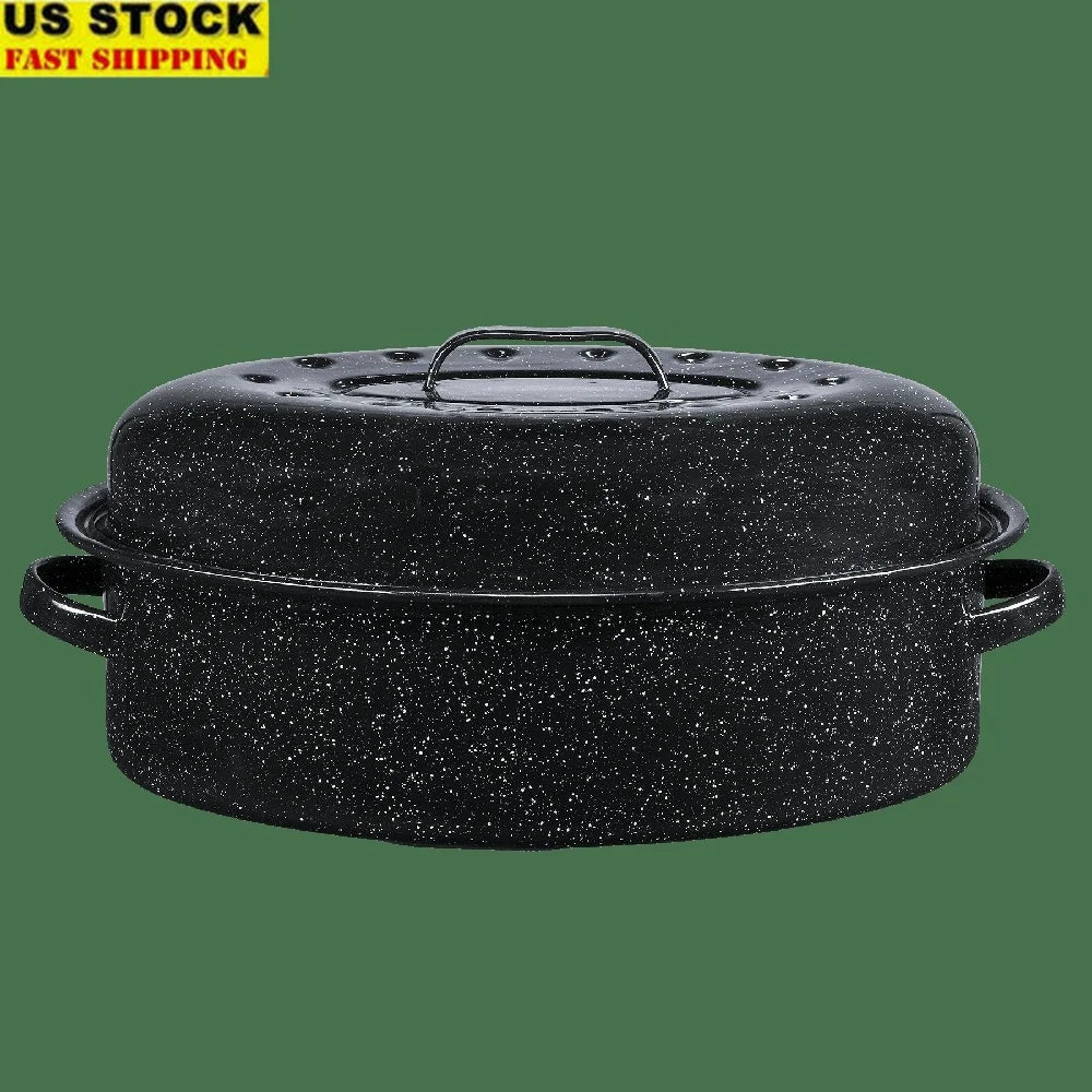 18 Inch Nonstick Covered Oval Roaster Heavy Duty Dishwasher Safe Kitchen Cookware Even Heat Distribution 15lb Capacity United States Sb086663143a143ef8b6a03fb31acf240j Amrit Store