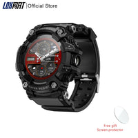 LOKMAT Rugged Sport Smart Watch ATTACK-GT Bluetooth Calls Colorful Waterproof Military Smartwatches with Flashlight for Phone Black United States Sb302147f347c43a0a407bb19e9fb40d1j Red, White and Blue Products Store