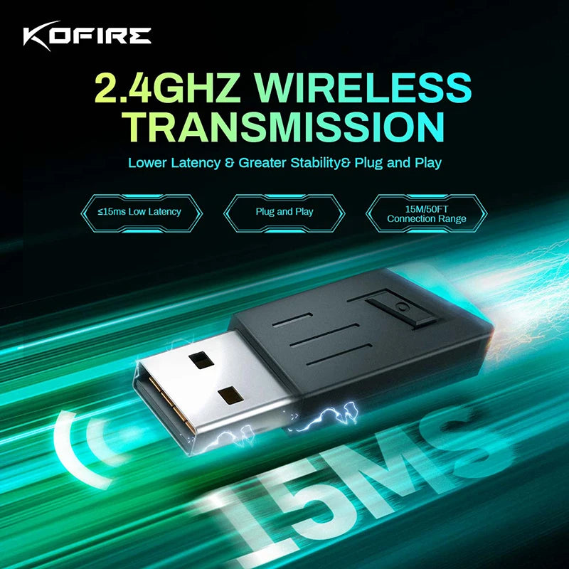 Kofire UG-06 Gaming Headset Low Latency 2.4G Bluetooth Wireless Headphones with Mic RGB Gradient Light Wired for PC PS5 Switch Sb65a523b745144049f52b770d373b4dbO Amrit Store