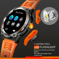 EIGIIS Smart Watch 3ATM Waterproof 1.53" KT76 Men Sport With Compass And LED Flashlight Heart Rate Sleep Analysis Bluetooth Call Sba7bd69e709947a6ac21e3c0415d651fl Red, White and Blue Products Store