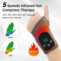 Electric Hand Wrist Massager 5 Levels Hot Compress 3 Levels Vibration Massage Wrist Guard Band Rechargeable Heating Wristband Sbacb45e7e50d444a978ea9ca8a57a2602 Red, White and Blue Products Store