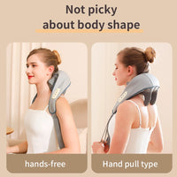 Heated neck and shoulder massager, finger pressure kneading massager, USB charging, gift for parents Sbeec1fdd798f4174a250f4aa038b6bd6s Red, White and Blue Products Store