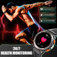 EIGIIS 1.45 Inch Smart Watch KE5 3ATM Waterproof Original Design Sports Watch With Compass And Altitude Barometer LED Flashlight Sc7813adf8ab940609bc267ba7adf5f695 Red, White and Blue Products Store