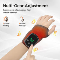 Electric Hand Wrist Massager 5 Levels Hot Compress 3 Levels Vibration Massage Wrist Guard Band Rechargeable Heating Wristband Sc878d19953144ec0b9c9e4e836bd340c7 Red, White and Blue Products Store