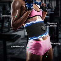 EMS Waist Abdominal Trainer Belt USB Recharge Muscle Stimulator Abs Fat Burn Body Slimming Weight Loss Fitness Massage Sc882f737496b4364b50f9257d4272e41M Red, White and Blue Products Store