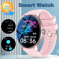 2025 Smart Watch for Men Women Round HD Screen: Long Battery Life (180mAh) Fitness Tracker Step Counter Distance & Alarm Clock United States Pink Scdab85144fc14c07a140bf4531aab68ax Red, White and Blue Products Store