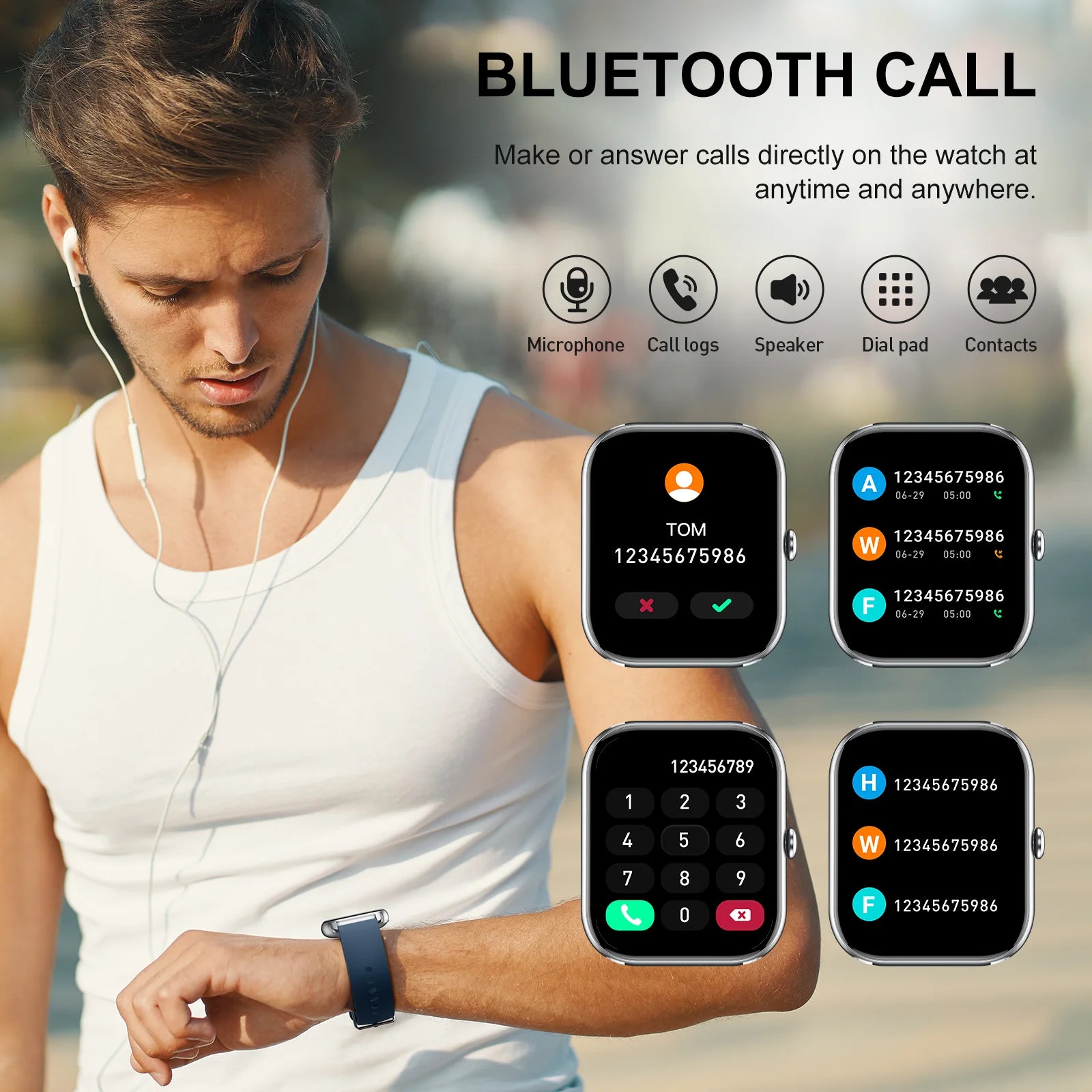 Smart Watch, 1.85" Smartwatch for IP68 Waterproof, 110+ Sport Modes, Fitness Activity Tracker, Heart Rate Sleep Monitor. Sd0068ee45721430395b4f8218c7d3051u Red, White and Blue Products Store