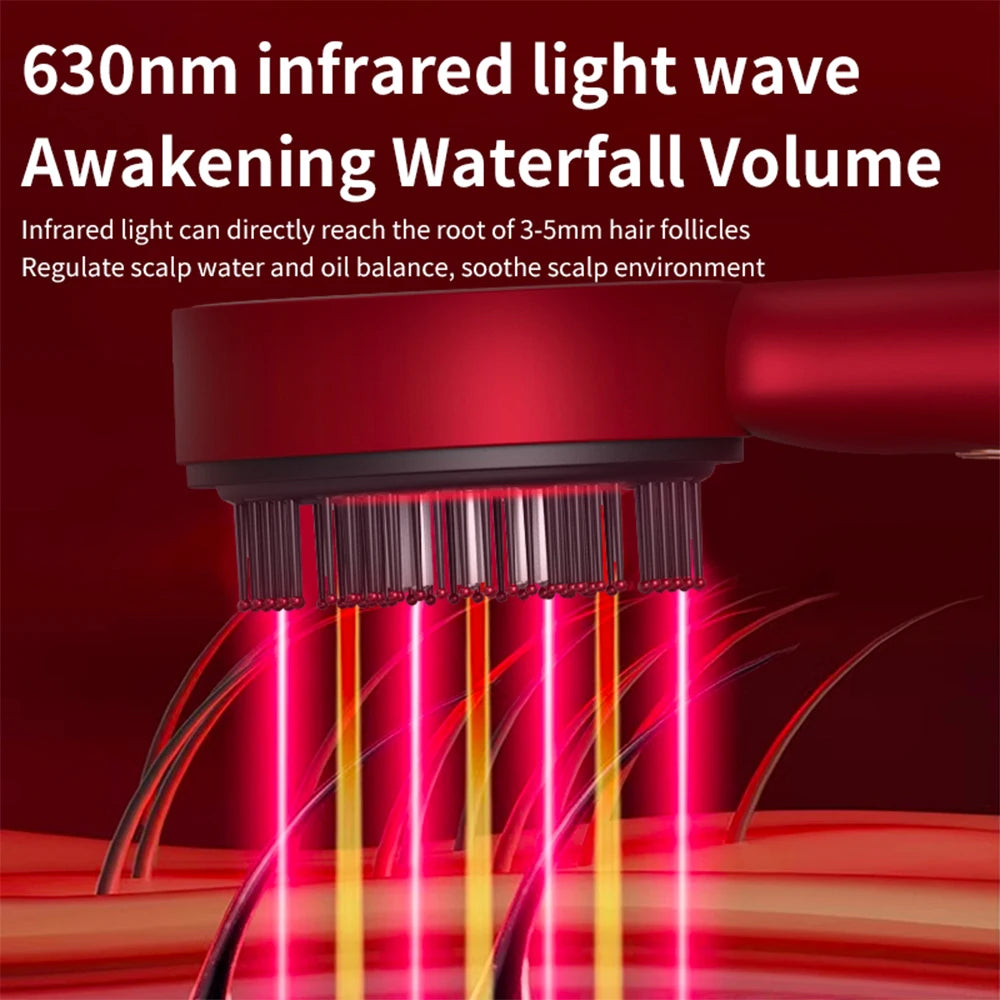 Electric Vibration Massage Comb Red Light Therapy Hair Growth Massage Scalp Brush Anti Hair Loss Liquid Oil Applicator Hair Care Se7c568872bd84a178ef1f064d5a625e3Y Red, White and Blue Products Store