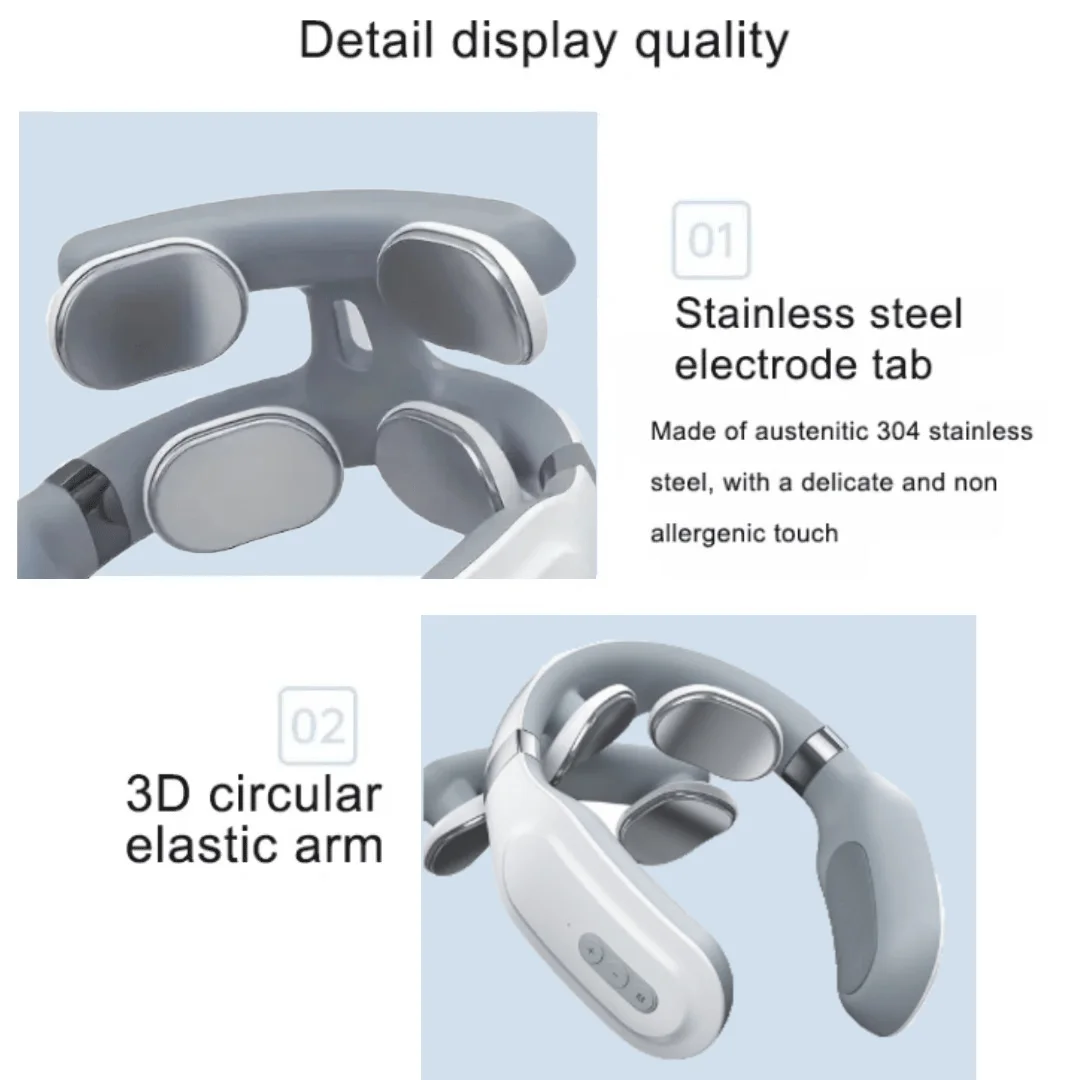 Four heads Adjustable USB Charging Neck Massager Heating Function Breathing Light For Neck Pain Relief And Relaxation Se7e85a6d7ba44ce4a855a48b2307118d9 Red, White and Blue Products Store