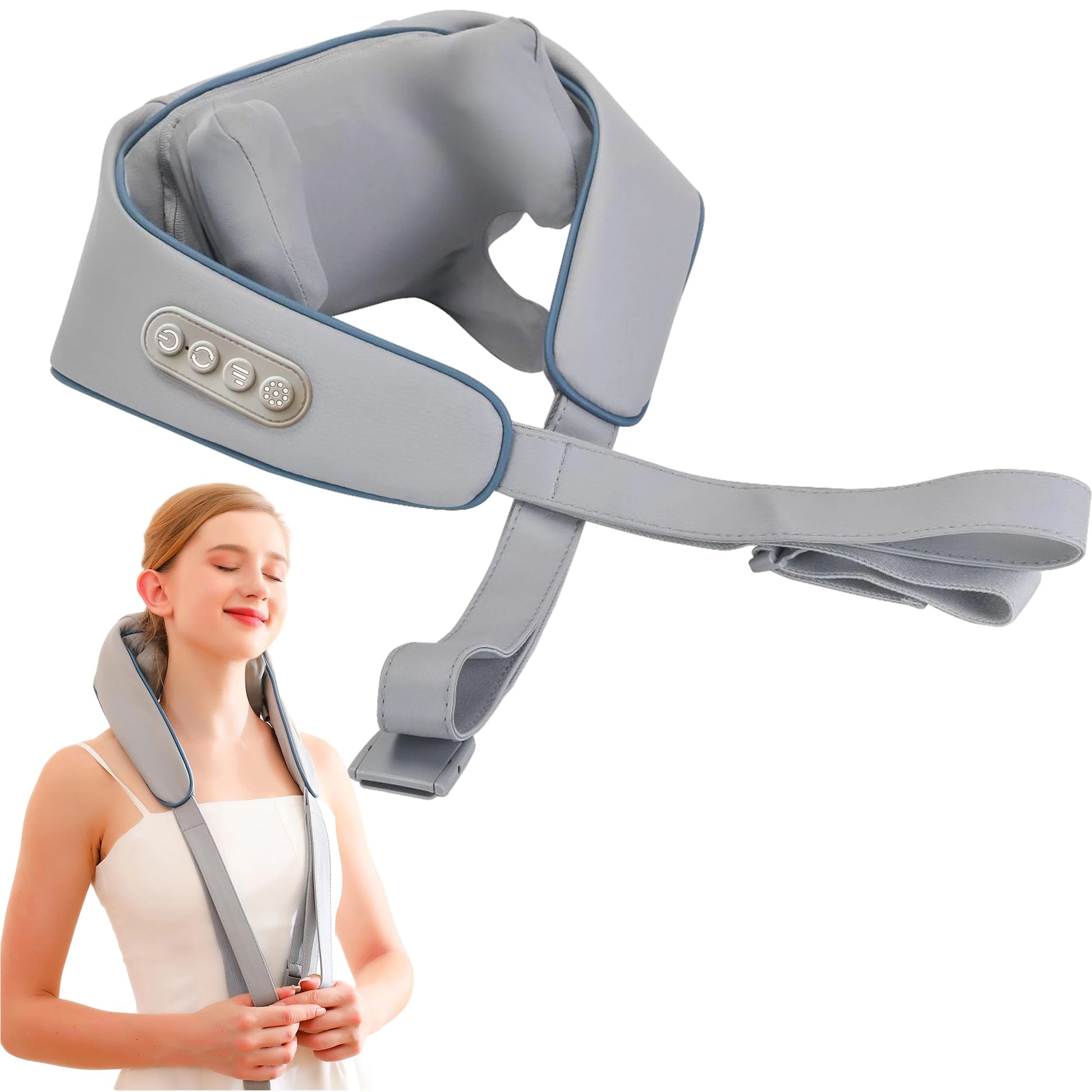 Heated neck and shoulder massager, finger pressure kneading massager, USB charging, gift for parents GRAY United States Se868a39043b0418c870cf2462b78638ex Red, White and Blue Products Store