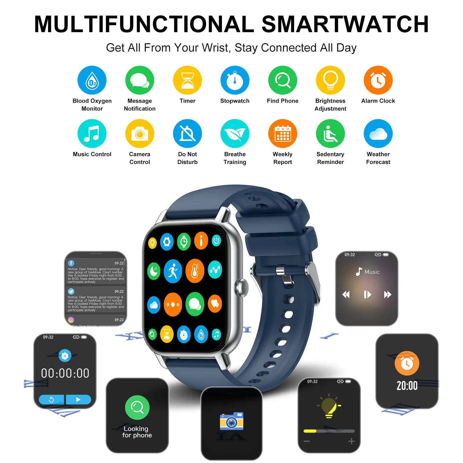 Smart Watch, 1.85" Smartwatch for IP68 Waterproof, 110+ Sport Modes, Fitness Activity Tracker, Heart Rate Sleep Monitor. Seacdb602460e4bd1acf4f6d33ab68935A Red, White and Blue Products Store