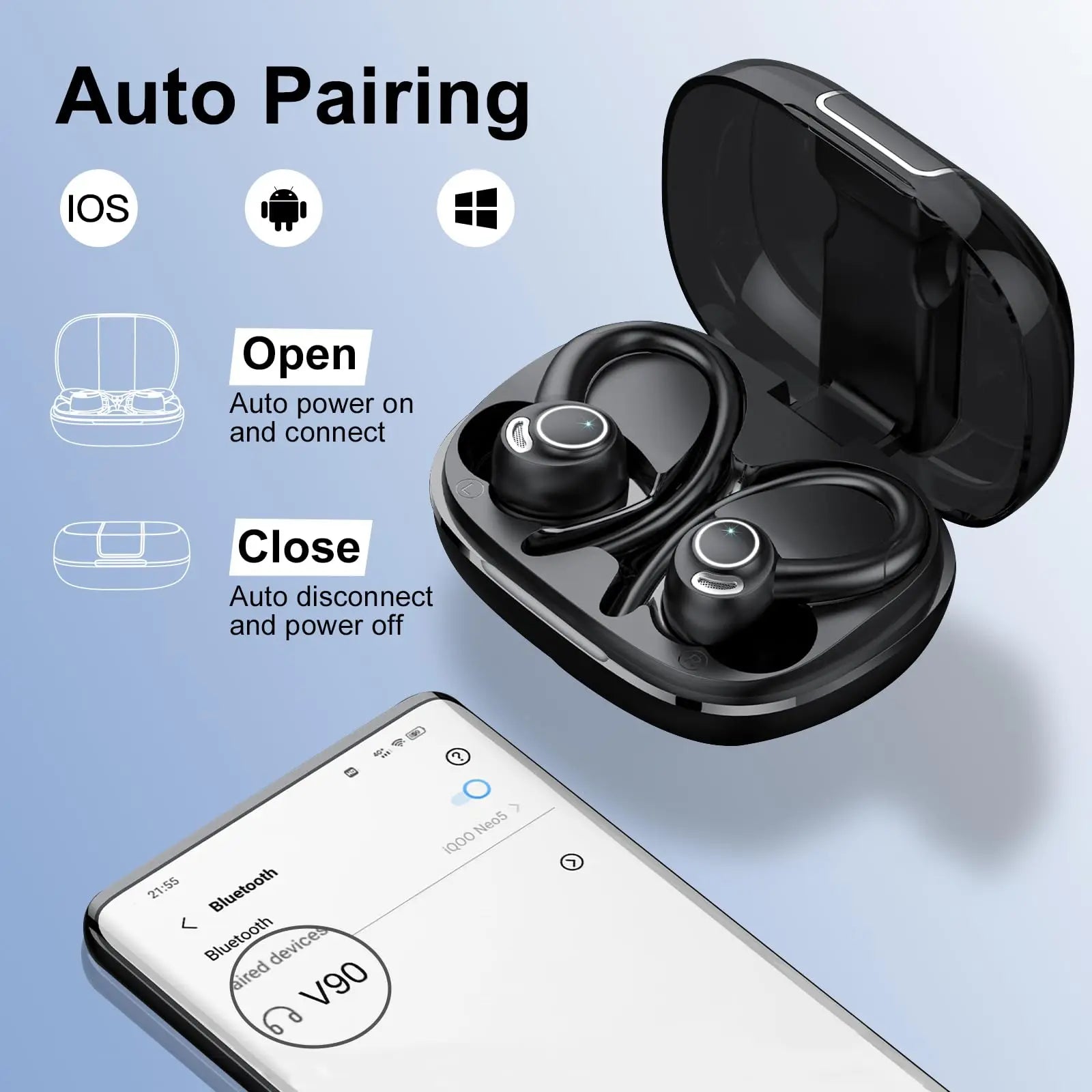 Headphones Wireless Earbuds Sport , 48H Wireless Earphones with HD Mic, IP7 Waterproof Earbud for Sports/Running/Workout. See87665d2eb845128483b74d0bc37d2fN Amrit Store